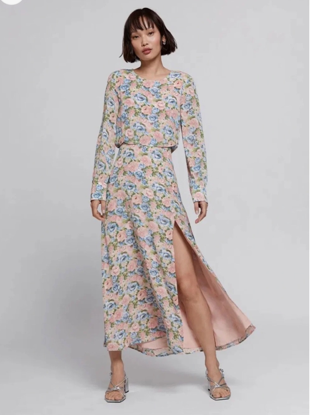 1. & Other Stories Printed Side Slit Maxi Dress in Pastel Floral